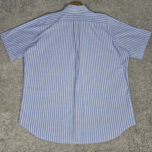 Polo Ralph Lauren Shirt Mens 2XLT Blue Pink Classic Oxford Stripes Flesh Pony - Picture 7 of 9